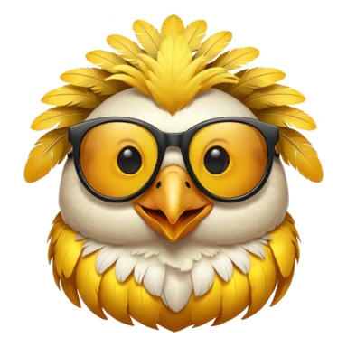 cool happy bird with sunglassess  sticker