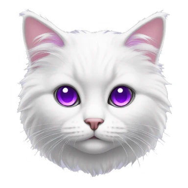 Fluffy White cat with purple eyes sticker