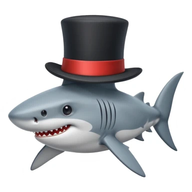Shark with a top hat sticker
