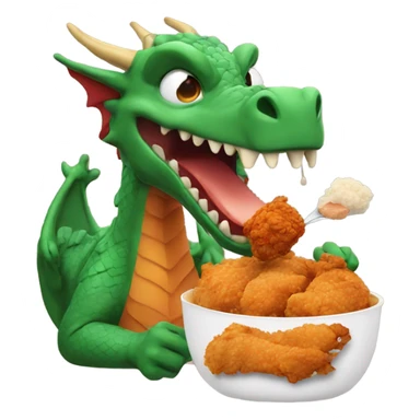 Dragon eating fried chicken sticker