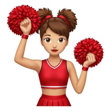 create a tall female cheerleader with pom poms sticker