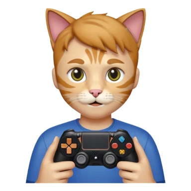 cat homme-avec-manette-ps4- sticker