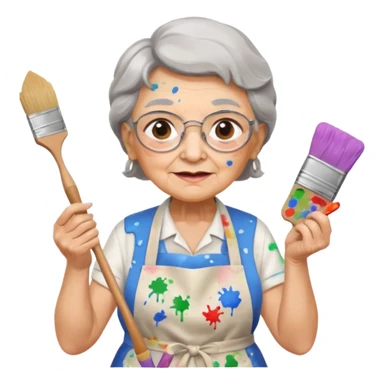 Grandma is painting 🖼️🎨👵🏻  sticker