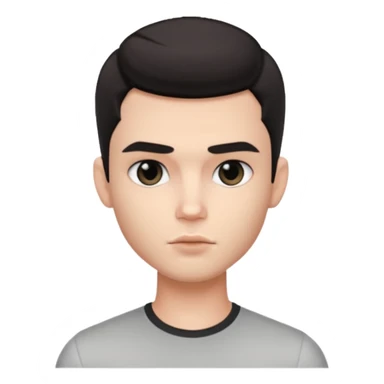 pretty handsome bratz man, with black black black  eyes,  short dar, pale skin, defined jawlines sticker