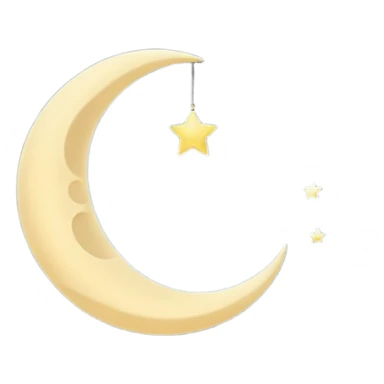 "Peaceful crescent moon in the night sky with soft glow, no people" sticker