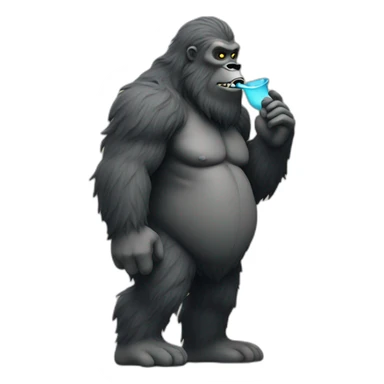 Bigfoot smoking water pipe sticker