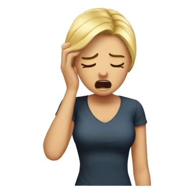 A stressed out woman pulling on her hair  sticker