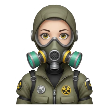cyberpunk gasmask girl programmer buzzcut sticker