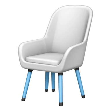 Silla blanca de plastico con soporte para brazos sticker