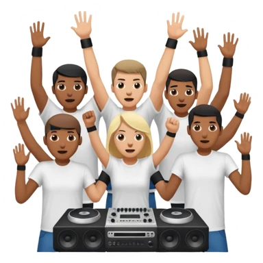 people moshing against a soundsystem sticker