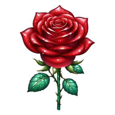 glitter red crystal rose sticker