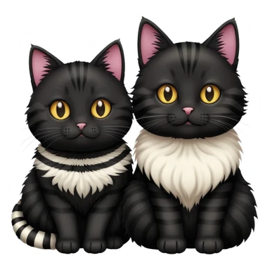 черная кошка и полосатый кот sticker