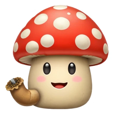 Happy mushroom smoking sticker