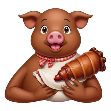 Piggy eating a turkey leg at the fair  sticker