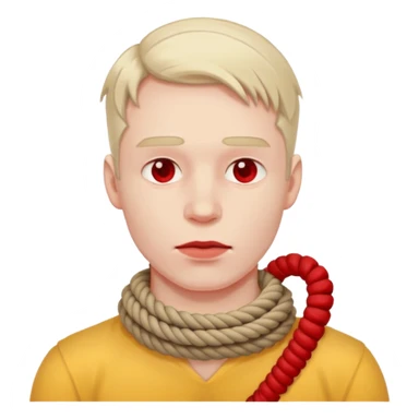 A man suffocating himself with a rope around his throat tight sticker