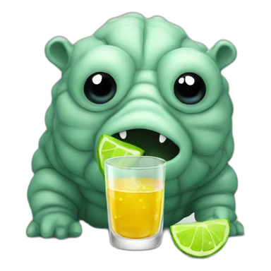 tardigrade drinking shots of tequila sticker