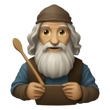 leonardo da Vinci holding an artist's palette sticker