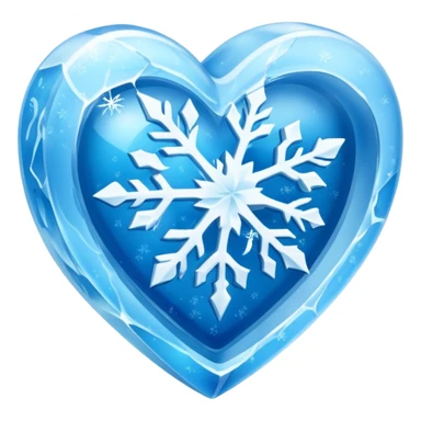 A frozen heart inside a block of ice. sticker