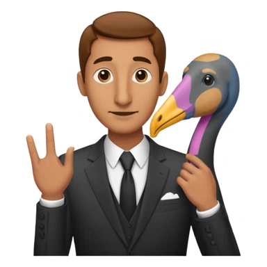 Man with a long nose wearing a suit and kipa sticker