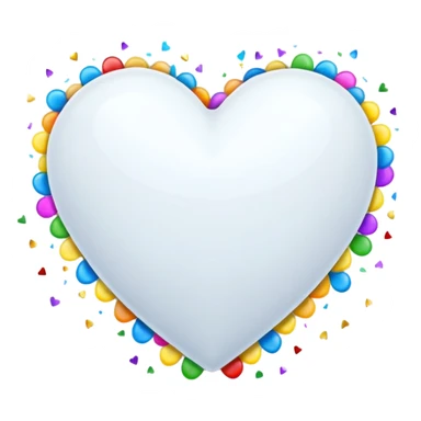 white heart with a confetti effect sticker