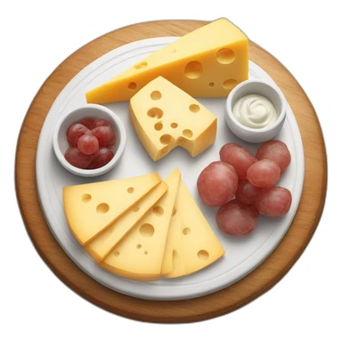 full cheese charcuterie platter on wooden board sticker