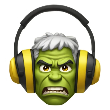 yellow Hulk ear muffs sticker
