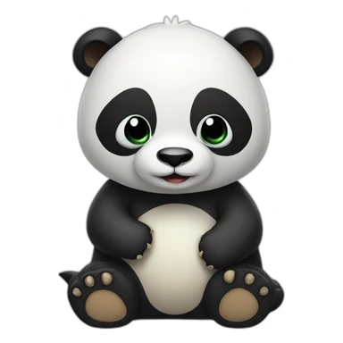 A panda bear mixed with a dinosaur sticker