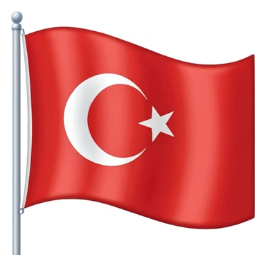 Turkish flag in light blue sticker