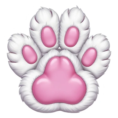 Furry white Cat paw with six toes sticker