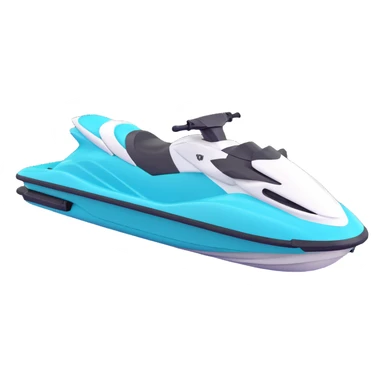 white and turquoise jet ski, side view, sleek and sporty sticker