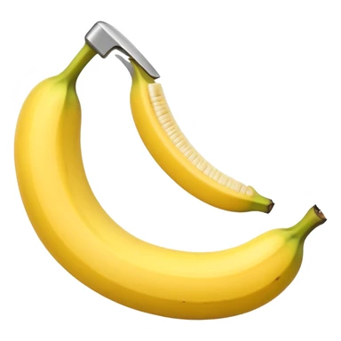 A banana being cut sticker