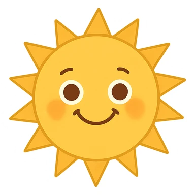smiling sun sticker