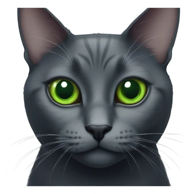 Black cat with green eyes next to a grey cat with green eyes sticker