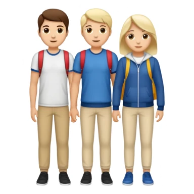 dos estudiantes universitarios cuerpo completo piel blanca  sticker