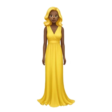 yellow chiffon maxi dress isolated   sticker