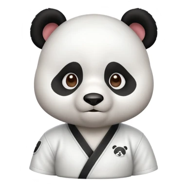 cute panda doing karate portrait, head and shoulders only, wearing white gi uniform, black belt visible, determined face, 3D cartoon, mobile game icon style, clean background, no text, no watermark
 sticker