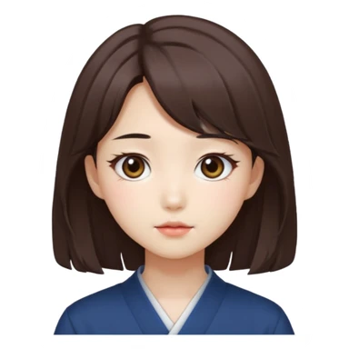 Korean girl with medium hair anime sticker