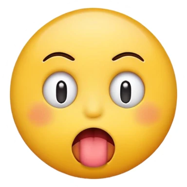 Round yellow emoji face with a bored expression, downturned mouth and tongue poking out sticker