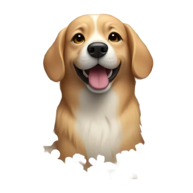 Dog with flowers  sticker