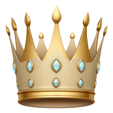 White and pastel beige crown sticker