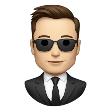 elon musk in suit behind the tesla sticker