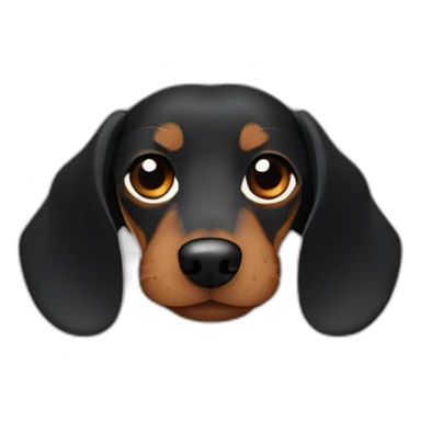 Black fire Wire-haired Dachshund face sticker