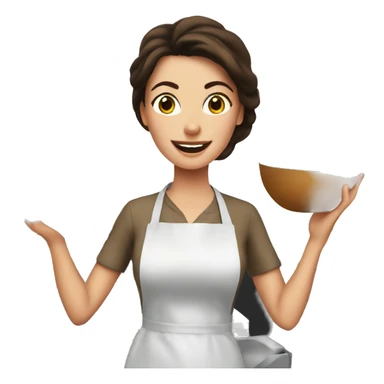Brunette Housewife cooking  sticker
