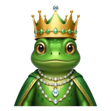 frog King, with crown, crystal and standing, royal cloth sticker