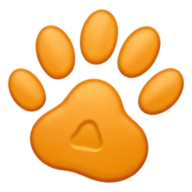a very light pale pastel yellow-orange pawprint sticker