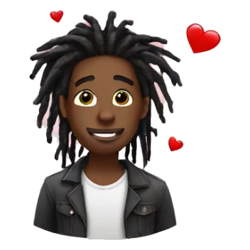  black male with dreads in love hearts sticker