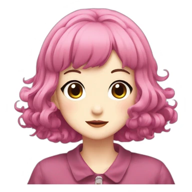 Nana Komatsu in Anime with Dark Pink Hair sticker
