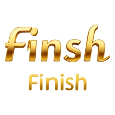 The Word "finish" written in script sticker