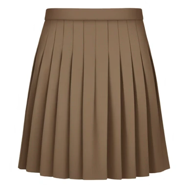 Brown pleated mini skirt, isolated sticker