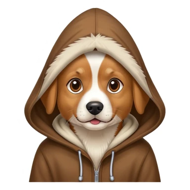 Dog wearing a hood sticker